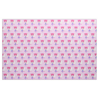 Pink Haired Neko Anime Girl, Fabric