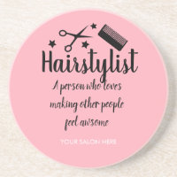 Pink Hairstylist Quote Funny Hairdresser Stars