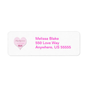 Pink Half Heart Deployment Iraq Return Adress Labe