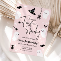Pink Halloween 4th  birthday Four-ever spooky