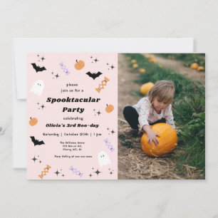 Pink Halloween Any Year Spooktacular Birthday Invitation