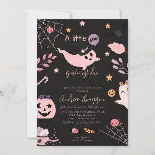 Pink Halloween Baby Shower  Invitation