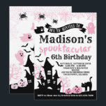 Pink Halloween Birthday Invitation<br><div class="desc">Customize this cute "Pink Halloween" Birthday invitation with your own details!</div>