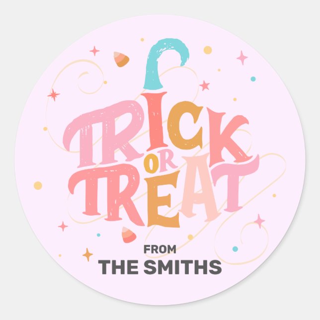 Pink Halloween, Classic Round Stickers (Front)