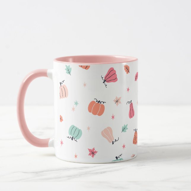 Pink Halloween cute Pumpkins  Coffee Mug  (Left)