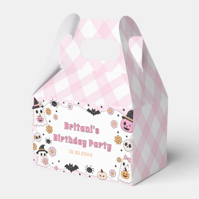Pink Halloween Favor Box (Front Side)