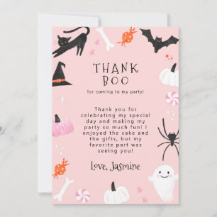 Pink Halloween Fête d'anniversaire Merci Boo
