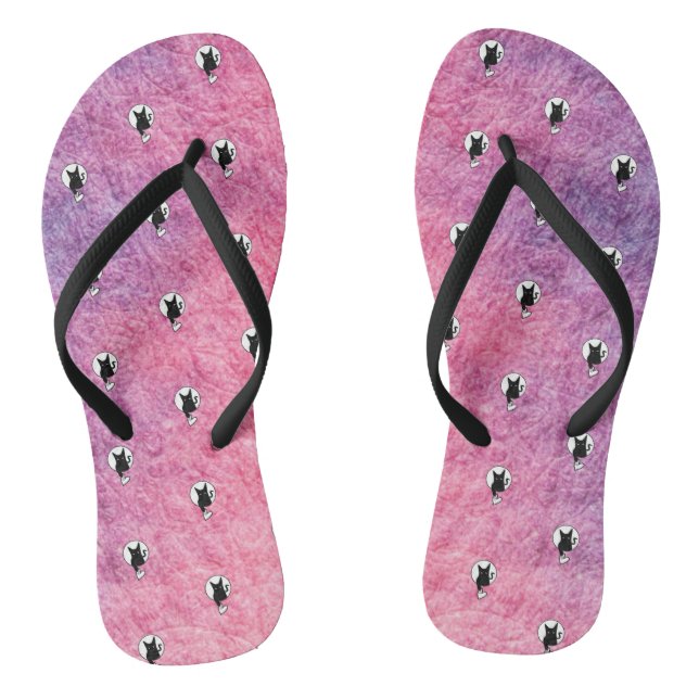 Pink Halloween Flip Flops by Poet Adiela Akoo (Footbed)