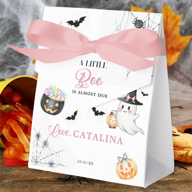 Pink Halloween Ghost Baby Shower Favor Box (Creator Uploaded)