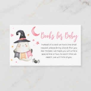 Pink Halloween Ghost Little Boo Books for Baby Enclosure Card