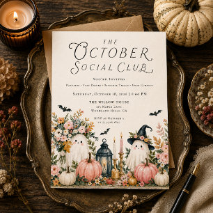 Pink Halloween Ghost Party Invitation