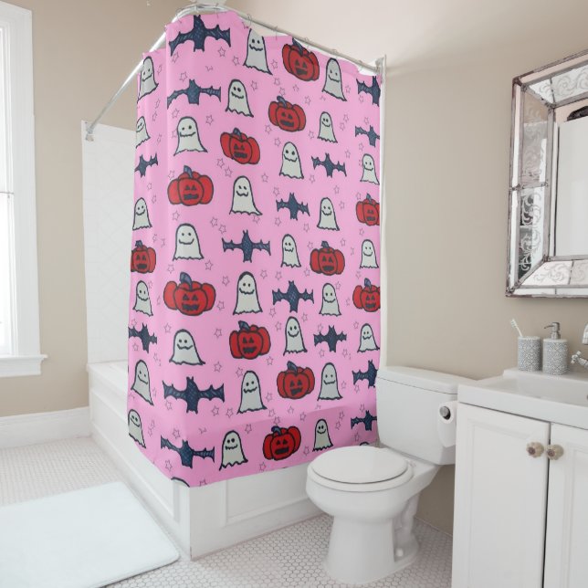 Pink Halloween Ghosts, Bats, and Jack o Lanterns (In Situ)
