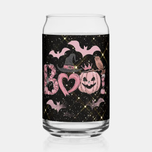 Pink Halloween Glass Can Wrap - Spooky Cute Ghosts