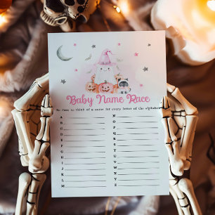Pink Halloween Little Boo Baby Name Race Game