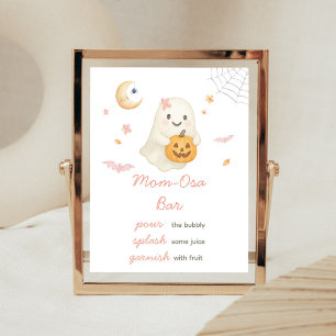 Pink Halloween Little Boo Mom Osa Bar Sign