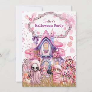 Pink Halloween Party Invitation