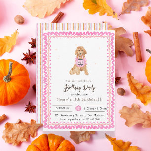 Pink Halloween Party Invitation chien halloween