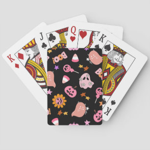 Pink Halloween Playing Cards