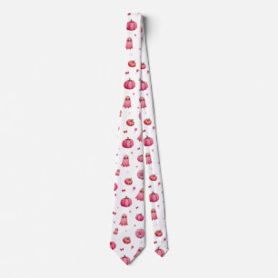 Pink Halloween Pumpkins Tie