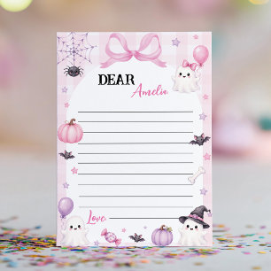 Pink Halloween Time Capsule Note Message Card