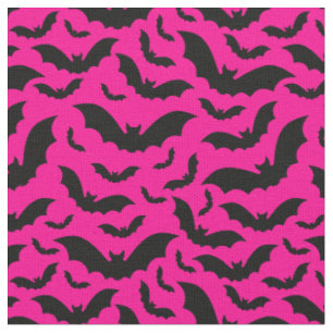 pink halloween vampire bats gothic fabric