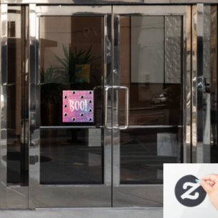 Pink Halloween Window Cling by Poet Adiela Akoo