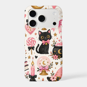 Pink Halloween Witchy Cute Ghosts Black Cat Pumpki
