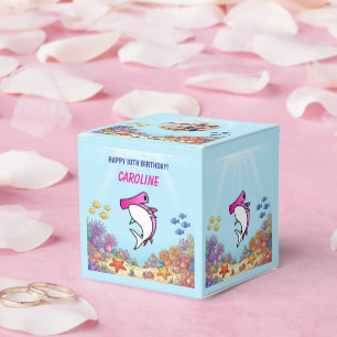 Pink Hammerhead Shark Ocean Birthday Photo Favor Box