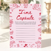 Pink Hand Drawn Baby Shower Time Capsule Game