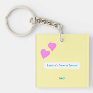 Pink Hand-drawn Hearts For Dreamers Keychain