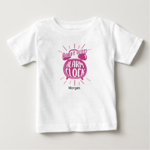 Pink Hand-drawn World's Cutest Alarm Clock Baby T-Shirt