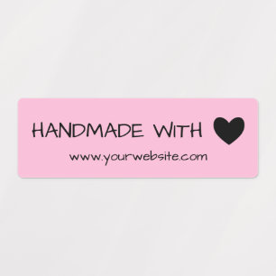 Pink Handmade with Love Black Heart