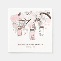 Pink Hanging Mason Jars Bridal Shower