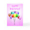Pink Happy Birthday Card with Colourful Balloons