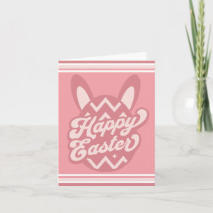 Pink Happy Easter Bunny Note Card