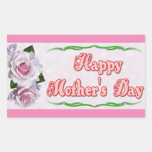 Pink Happy Mother's Day Sticker (Front)