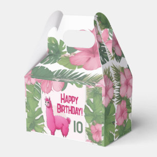 Pink Happy Smiling Lama Favor Box