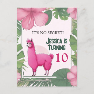 Pink Happy Smiling Lama Postcard