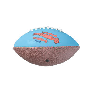 Pink happy squid cartoon illustration football