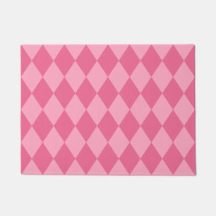 Pink Harlequin Diamond Pattern Doormat