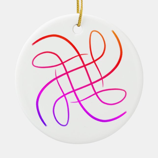 Pink Hashy Mandala #8  Ceramic Ornament (Front)