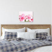 Pink Hawaiian Hibiscus Flowers Canvas Print (Insitu(Bedroom))