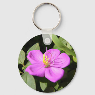 Pink Hawaiian Plumeria Poster Faux Canvas Print A Keychain