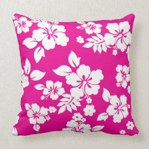 Pink Hawaiian Throw Pillow