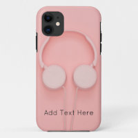 Pink Headphones with Wires