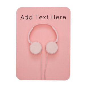 Pink Headphones with Wires Magnet