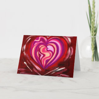 Pink Heart Abstract Greeting Card