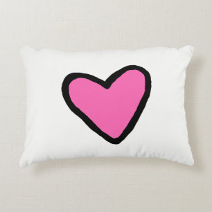 Pink Heart Accent Pillow