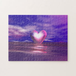 Pink Heart Afloat Jigsaw Puzzle