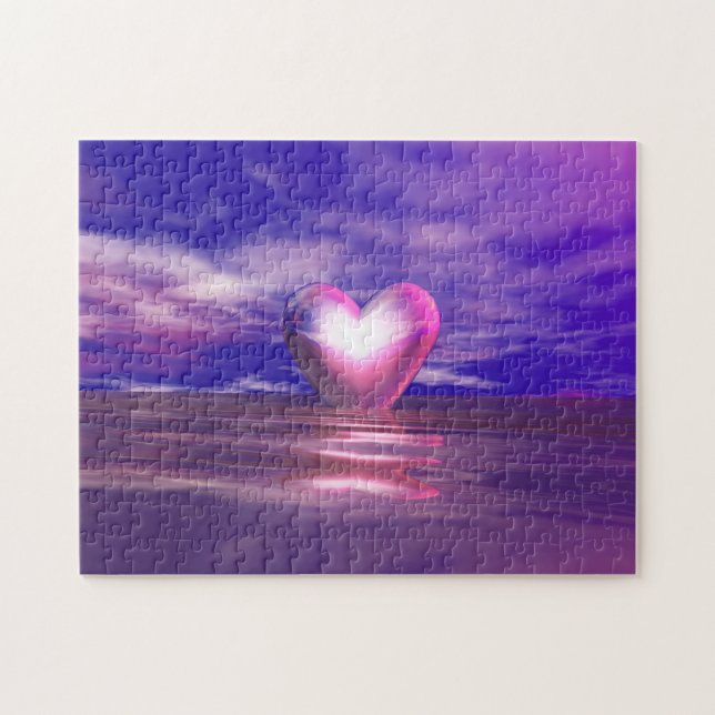 Pink Heart Afloat Jigsaw Puzzle (Horizontal)